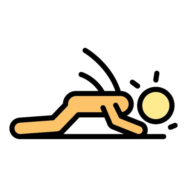 Icono de lesión de persona descuidada Contorno de icono de vector de lesión de persona descuidada color plano aislado