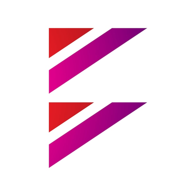 Icono de letra B en forma de bandera triangular roja y magenta