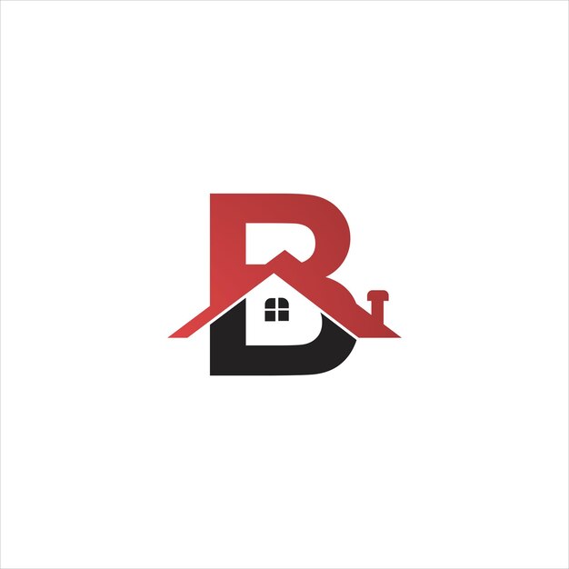 Icono de letra b con símbolo de diseño de logotipo inmobiliario