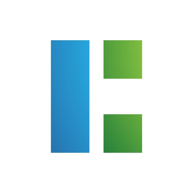 Icono de la letra C rectangular azul y verde