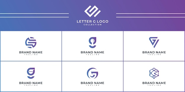 icono de la letra creativa G del logotipo conjunto de logotipo moderno y de lujo G vector