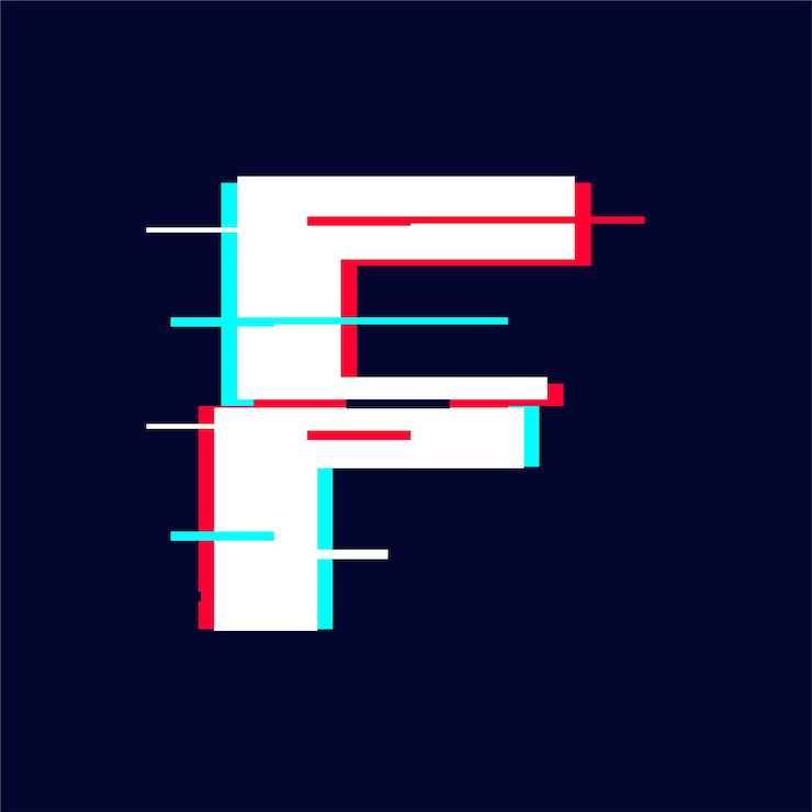 Vector el icono de la letra f con errores llamativos