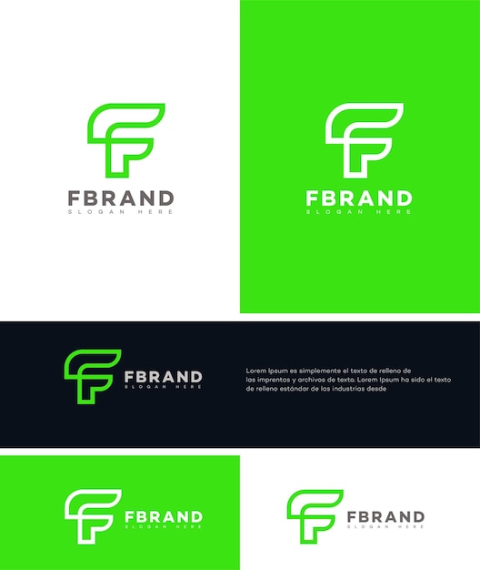 Icono de la letra F Identidad de la marca F plantilla de símbolo de la letra