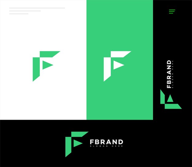 Icono de la letra F Identidad de la marca F plantilla de símbolo de la letra