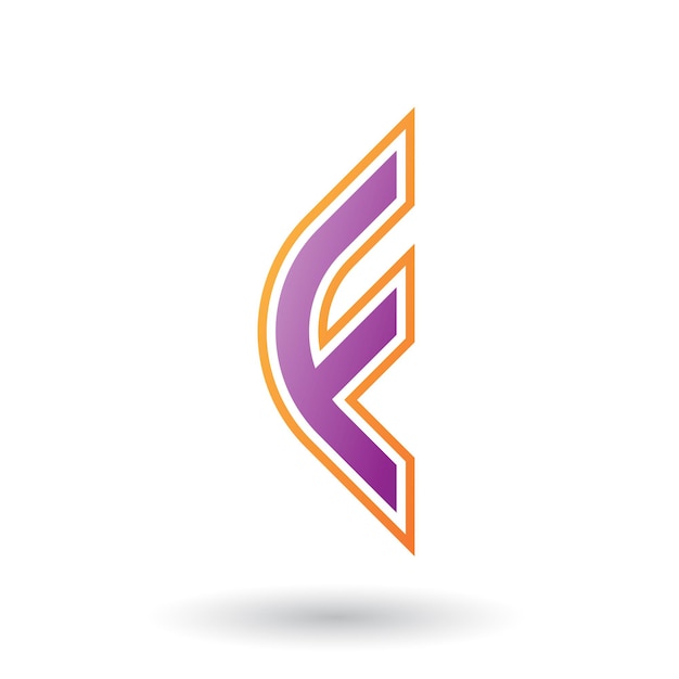 Icono de letra F púrpura con esquinas redondeadas y rayas exteriores