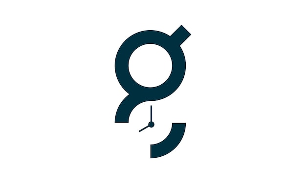 Icono de letra G y logo de reloj