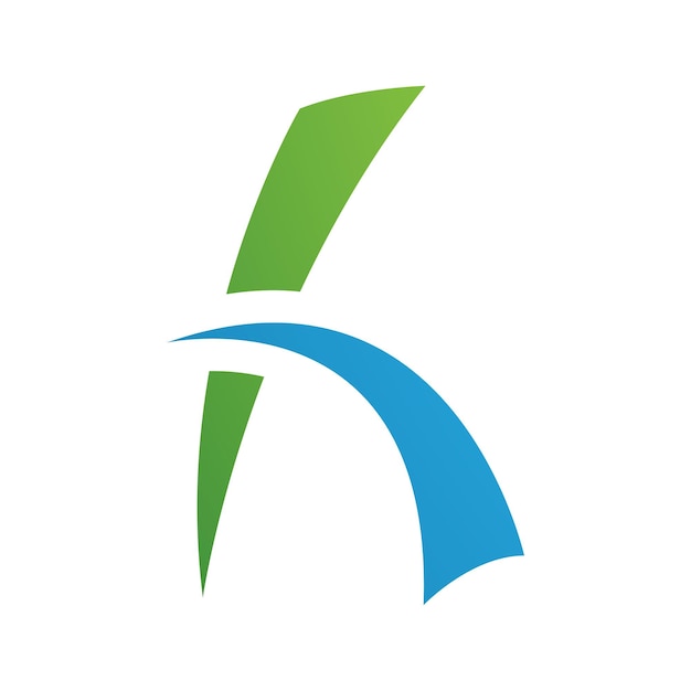 Icono de la letra H verde y azul con líneas puntiagudas