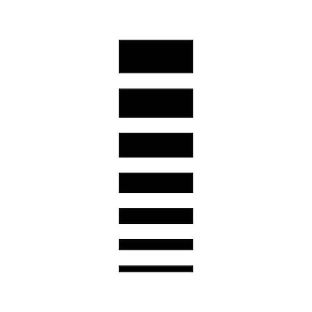 Icono de la letra I negra con rayas horizontales