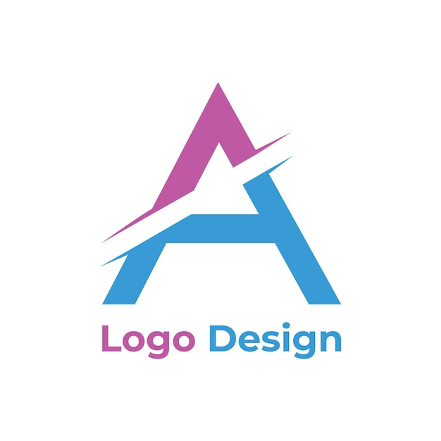 Icono de la letra del logotipo Gradiente de la letra del logotipo Ilustración de diseño colorido Carta de marca de lujo Diseño A