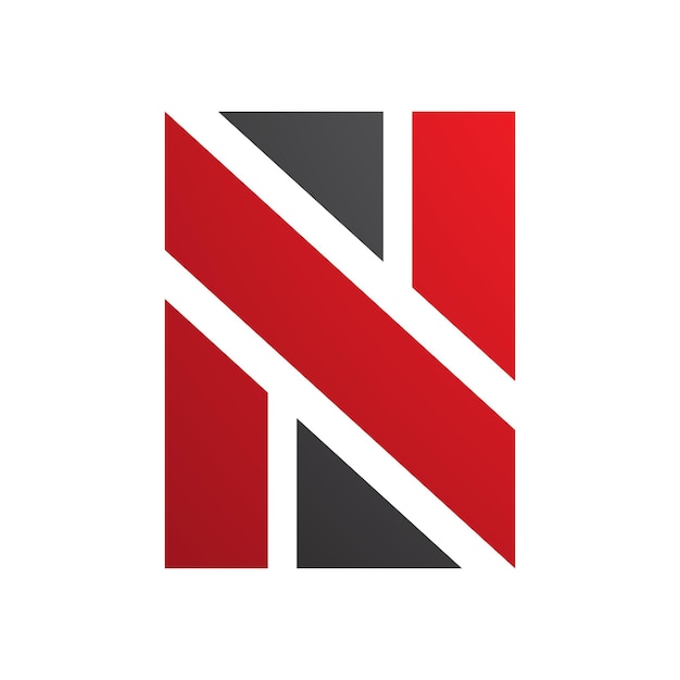 Icono de la letra N en forma de rectángulo rojo y negro