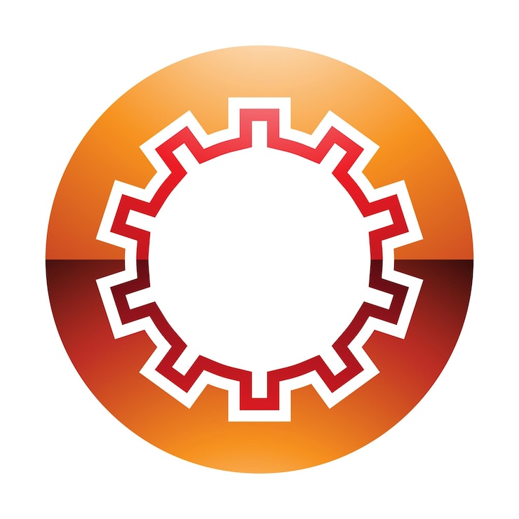 Vector icono de letra o brillante naranja y rojo con patrón de pared de castillo