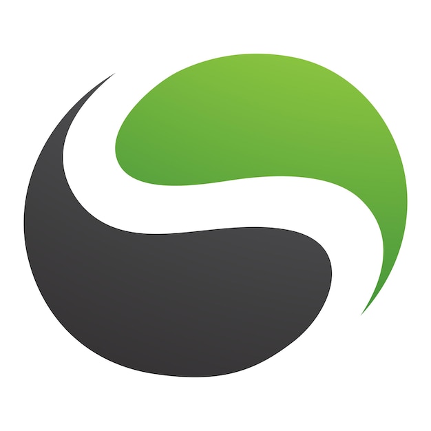 Icono de la letra S en forma de círculo verde y negro