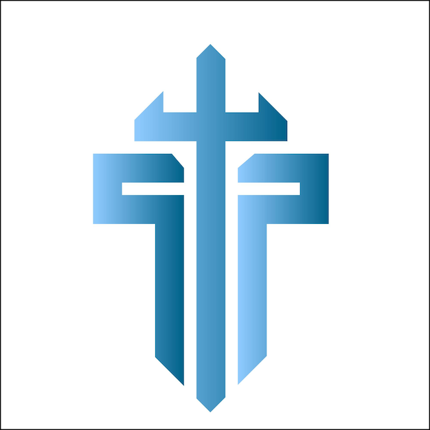 El icono de la letra T, el logotipo de la carta T, el icono del logotipo PTP, el logotip de la carta PT, el icona del logotipo TP, la cruz azul sobre un fondo blanco, el tlogo.