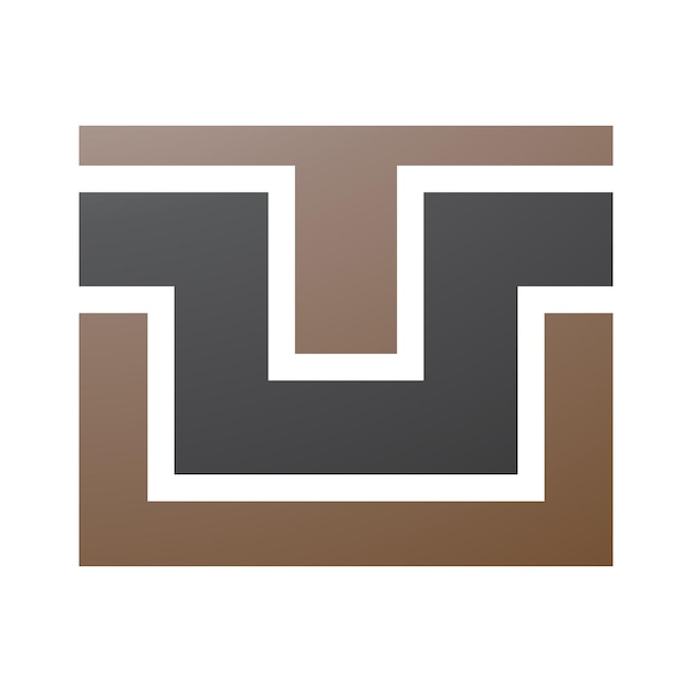 Icono de la letra U en forma de rectángulo marrón y negro