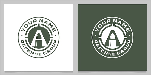 Icono de letra A con viñeta Espacio negativo.Diseños de logotipos retro vintage