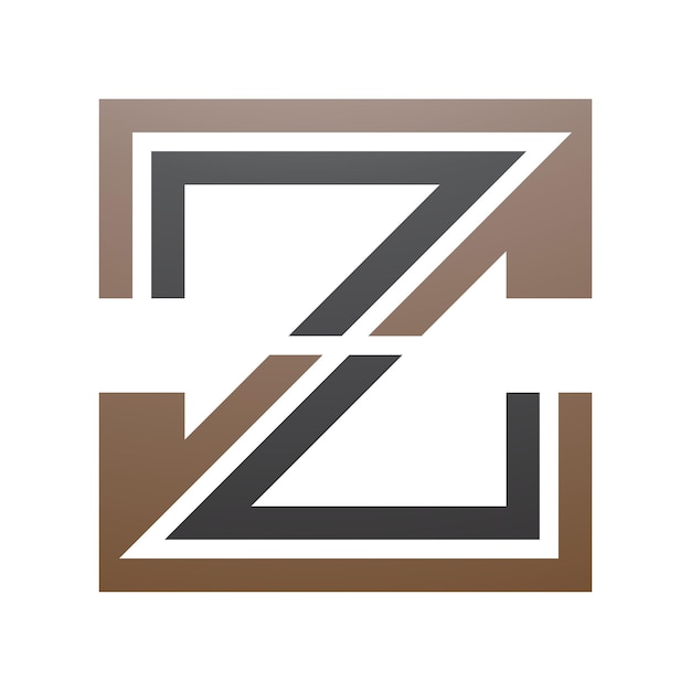 Icono de la letra Z a rayas marrones y negras