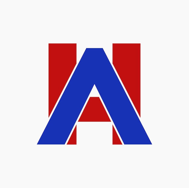 Icono de letras iniciales de la marca ah. letras ah.