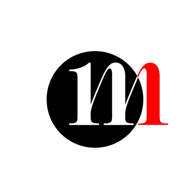 Vector icono de letras iniciales de marca m con forma redonda