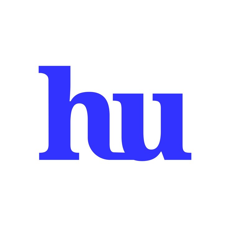 Vector icono de letras iniciales del nombre de la empresa hwu