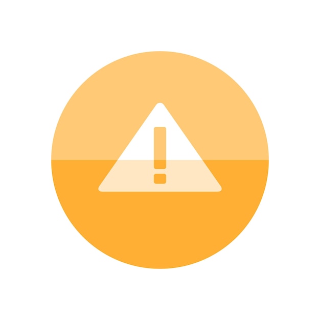 El icono del letrero de advertencia en estilo de círculo de color plano Tenga cuidado con el aviso de seguridad del triángulo de seguridad
