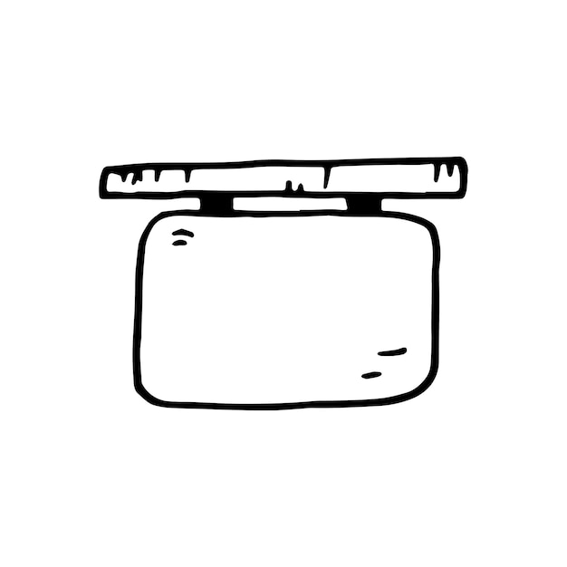 Icono de letrero de doodle dibujado a mano. Boceto negro dibujado a mano. Símbolo de signo. Elemento de decoración. Fondo blanco. Aislado. Diseño plano. Ilustración vectorial.