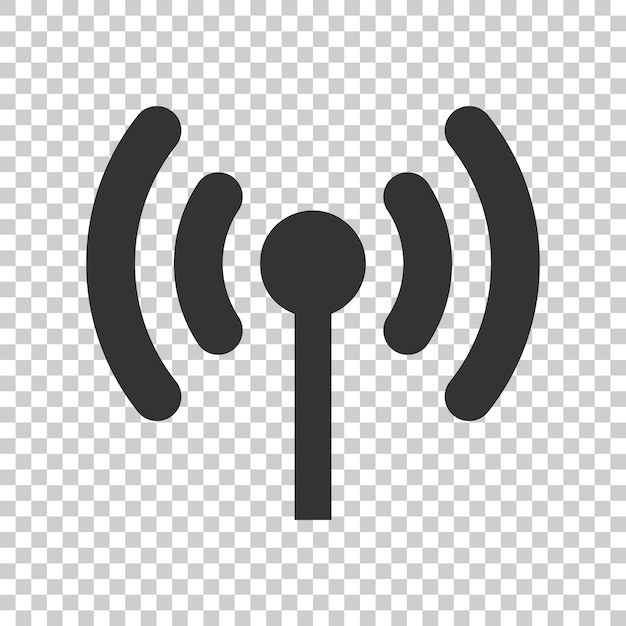 Icono de letrero de internet Wi-Fi en estilo plano Ilustración vectorial de tecnología inalámbrica Wi-fi en un fondo aislado Concepto de negocio de Wi-Fi de red