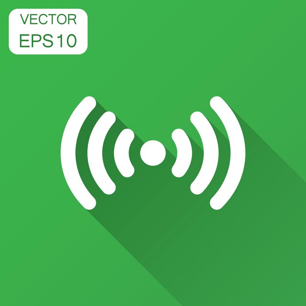 Icono de letrero de internet Wi-Fi en estilo plano Ilustración vectorial de tecnología inalámbrica Wi-Fi con sombra larga Concepto de negocio de Wi-Fi de red