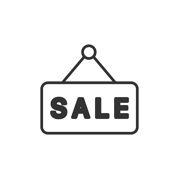 Icono de letrero de venta Símbolo de cartel de venta Icono vectorial moderno y simple para diseño de sitios web aplicación móvil
