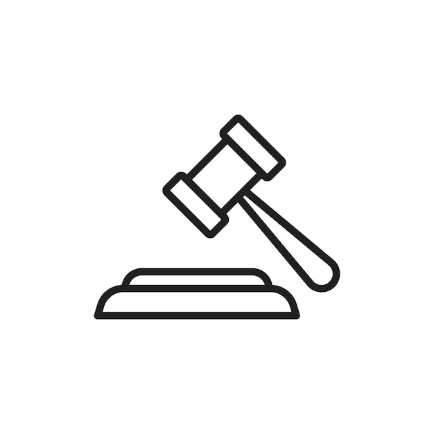 Icono de la ley Arte plano en blanco y negro aislado