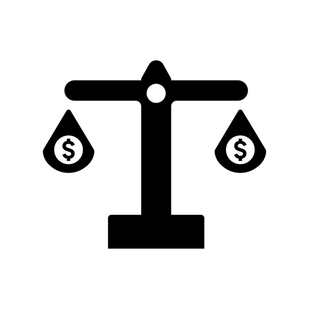 Icono de la ley de decisiones comerciales Gráficos vectoriales en negro
