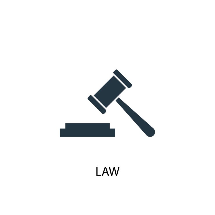 icono de la ley. Ilustración de elemento simple. Diseño de símbolo de concepto de ley de colección de contabilidad. Se puede utilizar para web y móvil.