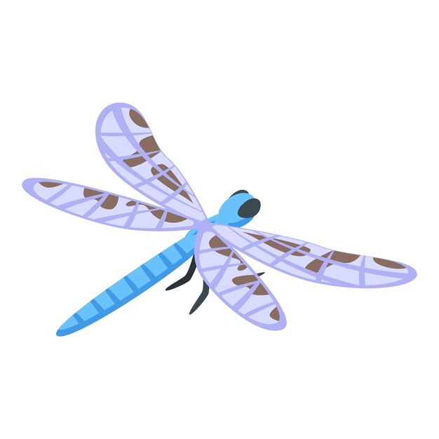 Icono de libélula vector isométrico Ala de insecto Mosca de insecto