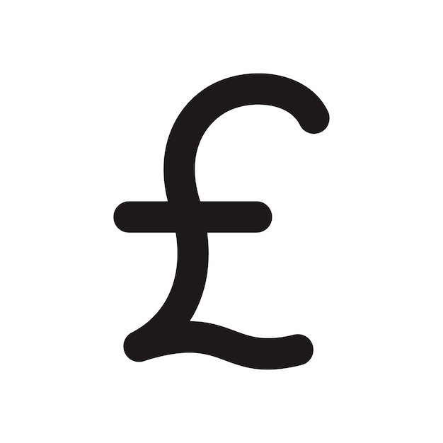 El icono de la libra es de estilo plano.