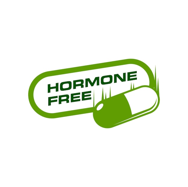 Vector Ícono libre de hormonas para carne orgánica y alimentos seguros