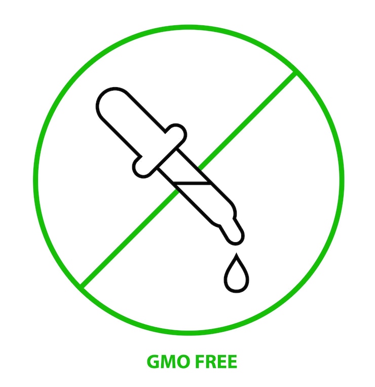 Vector icono libre de omg sin etiqueta de producto añadido omg signo de comida saludable elemento decorativo para una salud natural