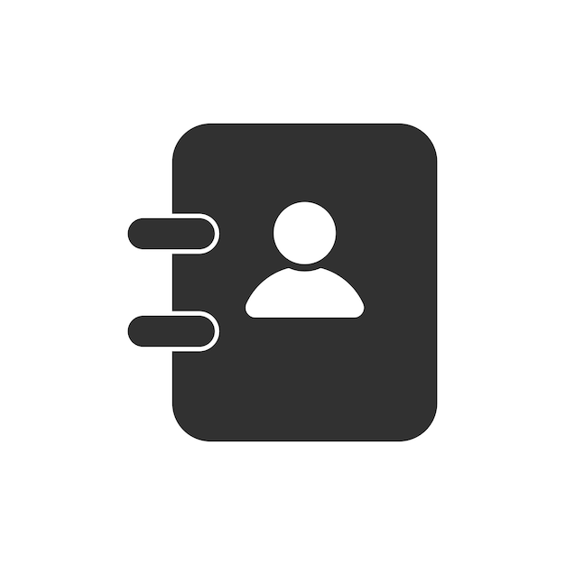 Icono de libreta de teléfonos vectorial aislado sobre fondo blanco Ilustración vectorial