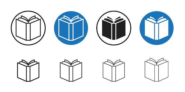 Icono del libro 2 Colección de arte de línea delgada