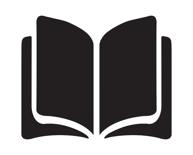 Icono de libro abierto en blanco y negro