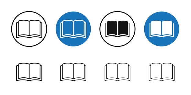 Icono de libro abierto Colección de arte de línea delgada