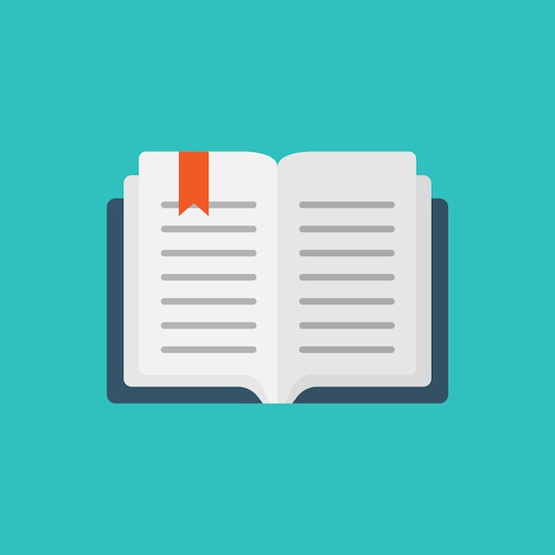 Icono de libro abierto en estilo plano Ilustración vectorial de literatura en fondo aislado Concepto de negocio de biblioteca