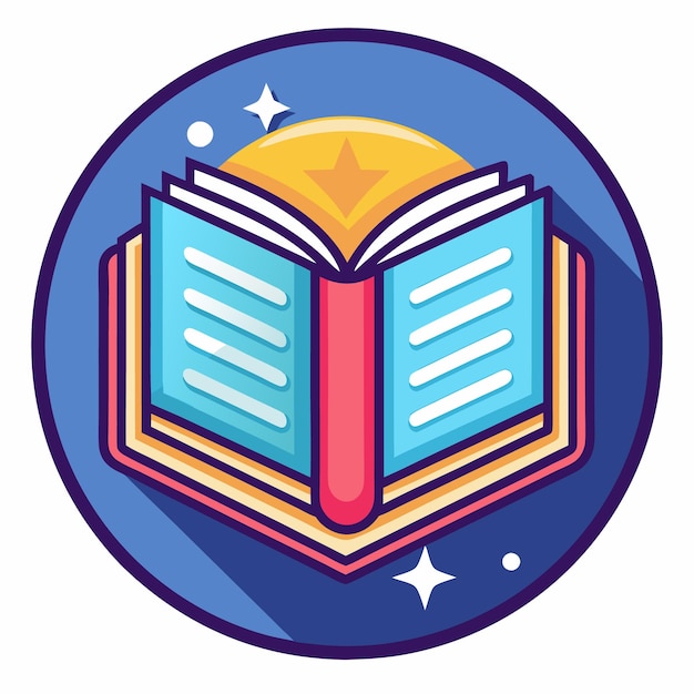Icono de libro abierto con una estrella brillante