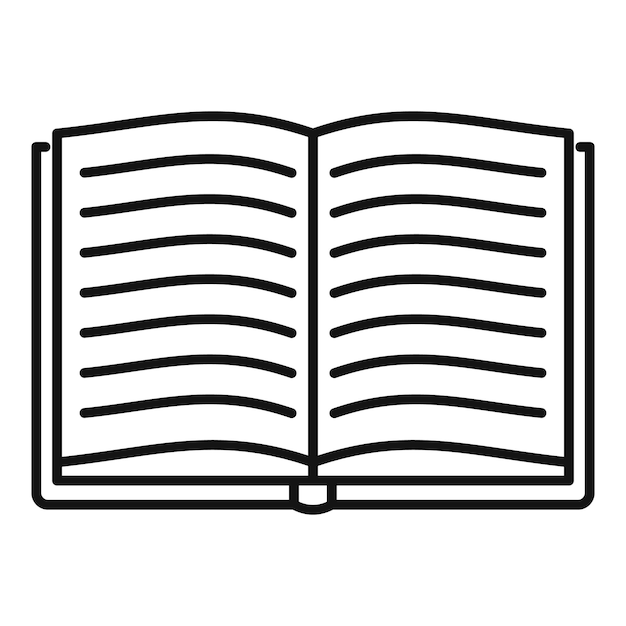 Icono de libro abierto Icono de vector de libro abierto de esquema para diseño web aislado sobre fondo blanco