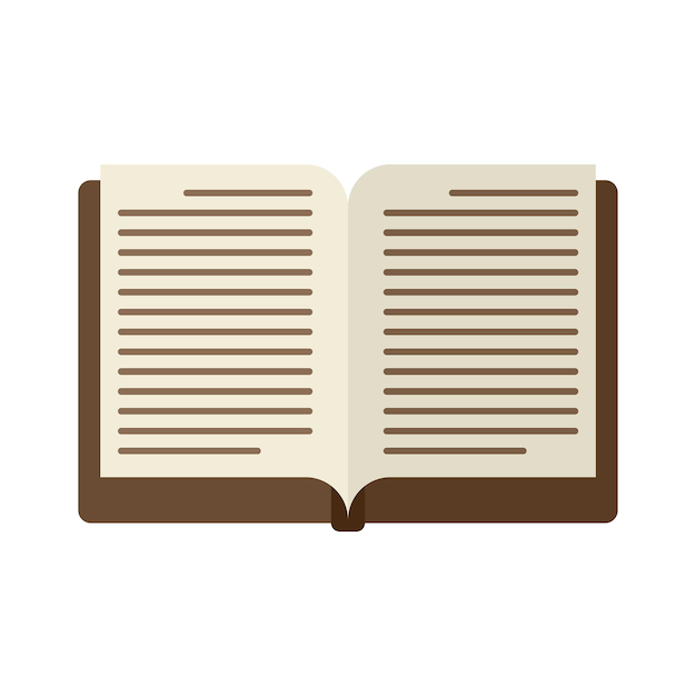 Icono de libro abierto Ilustración plana del icono de vector de libro abierto aislado sobre fondo blanco
