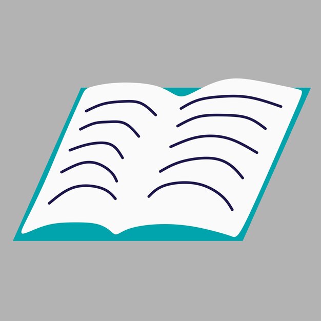 Icono de libro abierto Ilustración vectorial aislada en fondo blanco Estilo plano de moda para diseño gráfico Sitio web Objeto estilizado simple para logotipo Pack de pegatinas Impresión concepto de lectura de libros