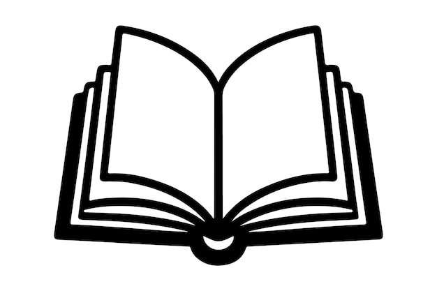 Icono de libro abierto sobre fondo blanco Ilustración vectorial