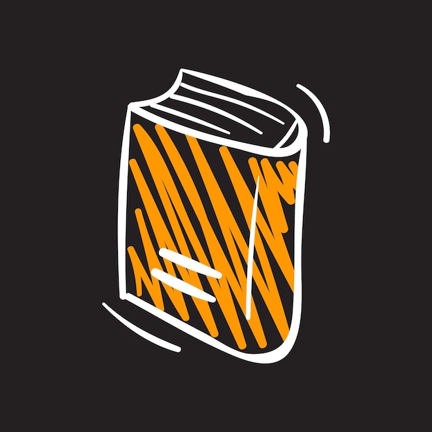 icono de libro amarillo ilustración estilo de dibujo con tiza