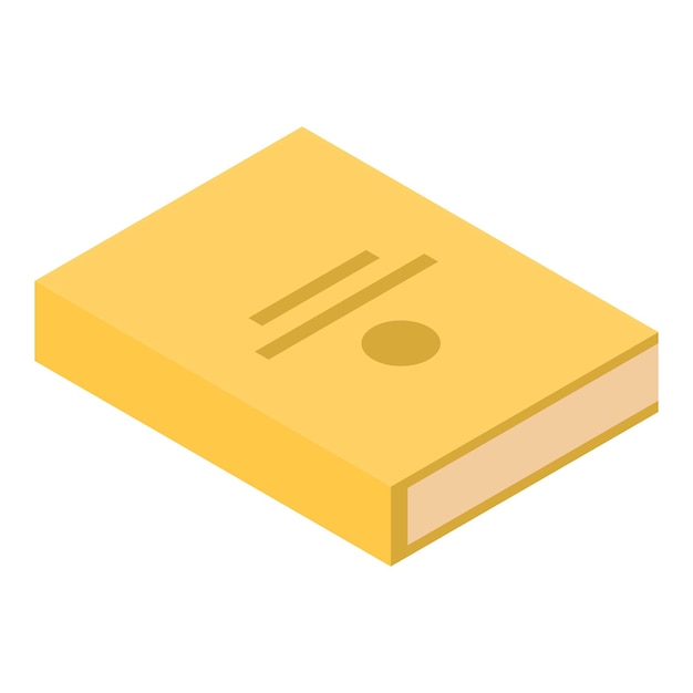Icono de libro amarillo Isométrico del icono de vector de libro amarillo para diseño web aislado sobre fondo blanco