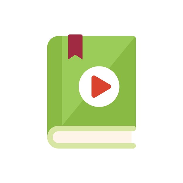 Icono de libro de audio escolar vector plano Personas en línea Clase digital aislada