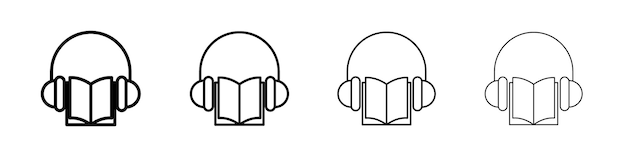 Ícono de libro de audio Signo de ilustración plana