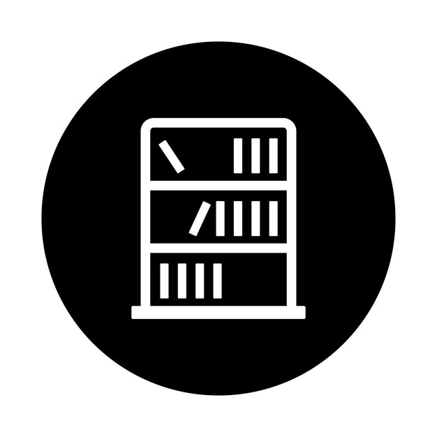Ícono de libro de la biblioteca Gráficos vectoriales en negro